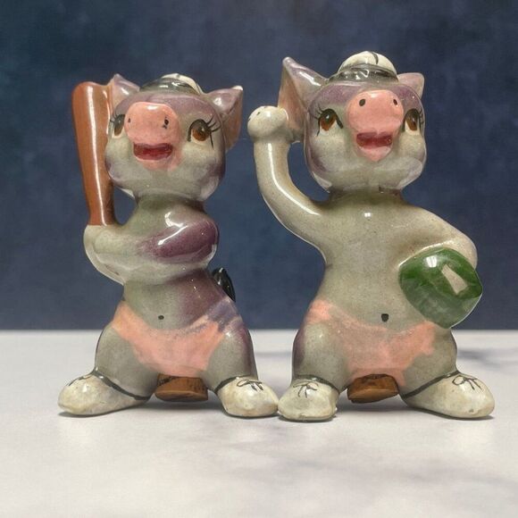 Vintage 1940s/1950s Artmark Baseball Donkey Salt & Pepper Shaker Set - Picture 9 of 13